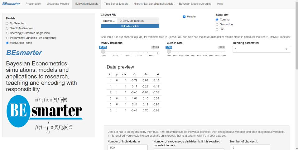 Multivariate models: Multivariate probit.