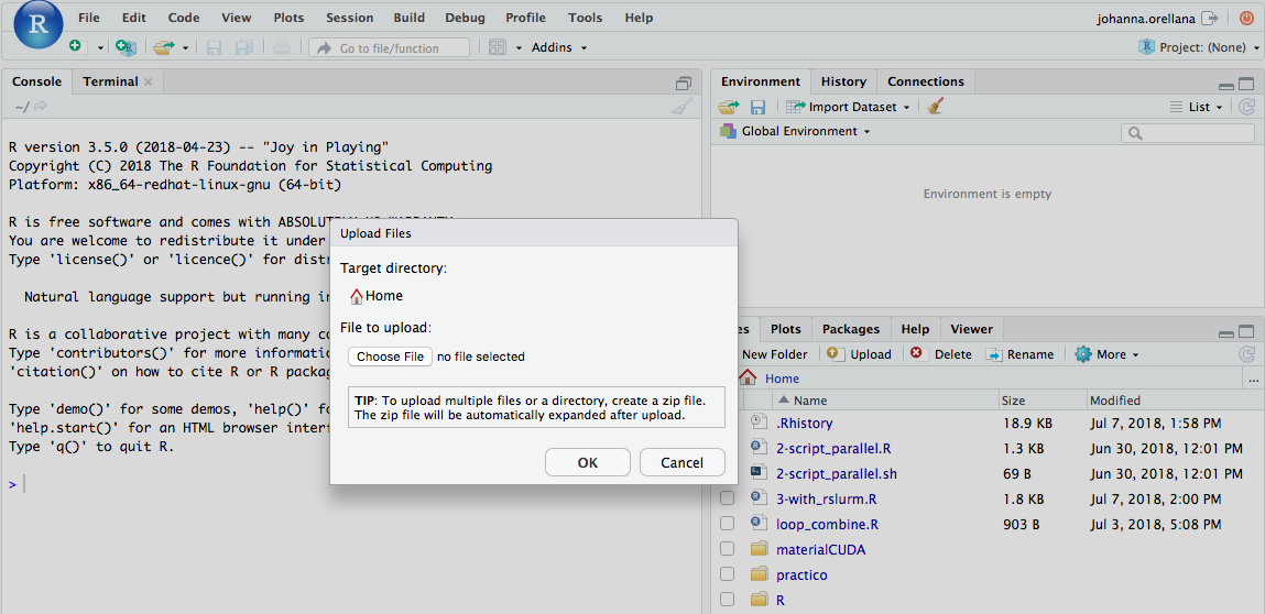 “Upload a través de RStudio”