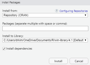 Packages window