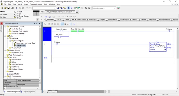 *Software* Studio 5000 de la marca Allen-Bradlley <br> Fuente: Elaboración propia