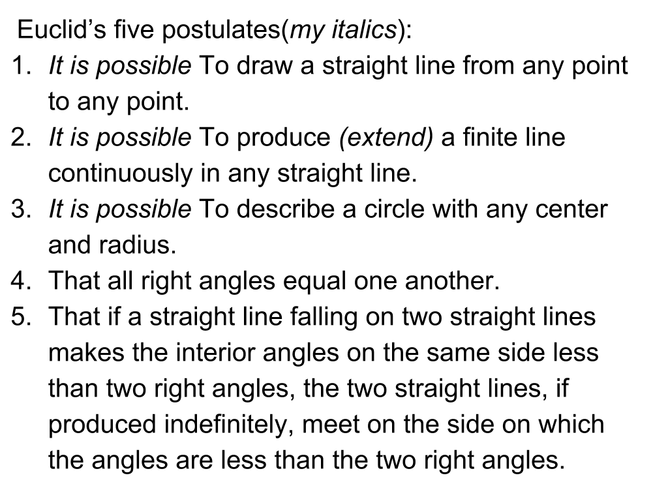 Euclids Parallel Postulates Euclids 5 Postulates