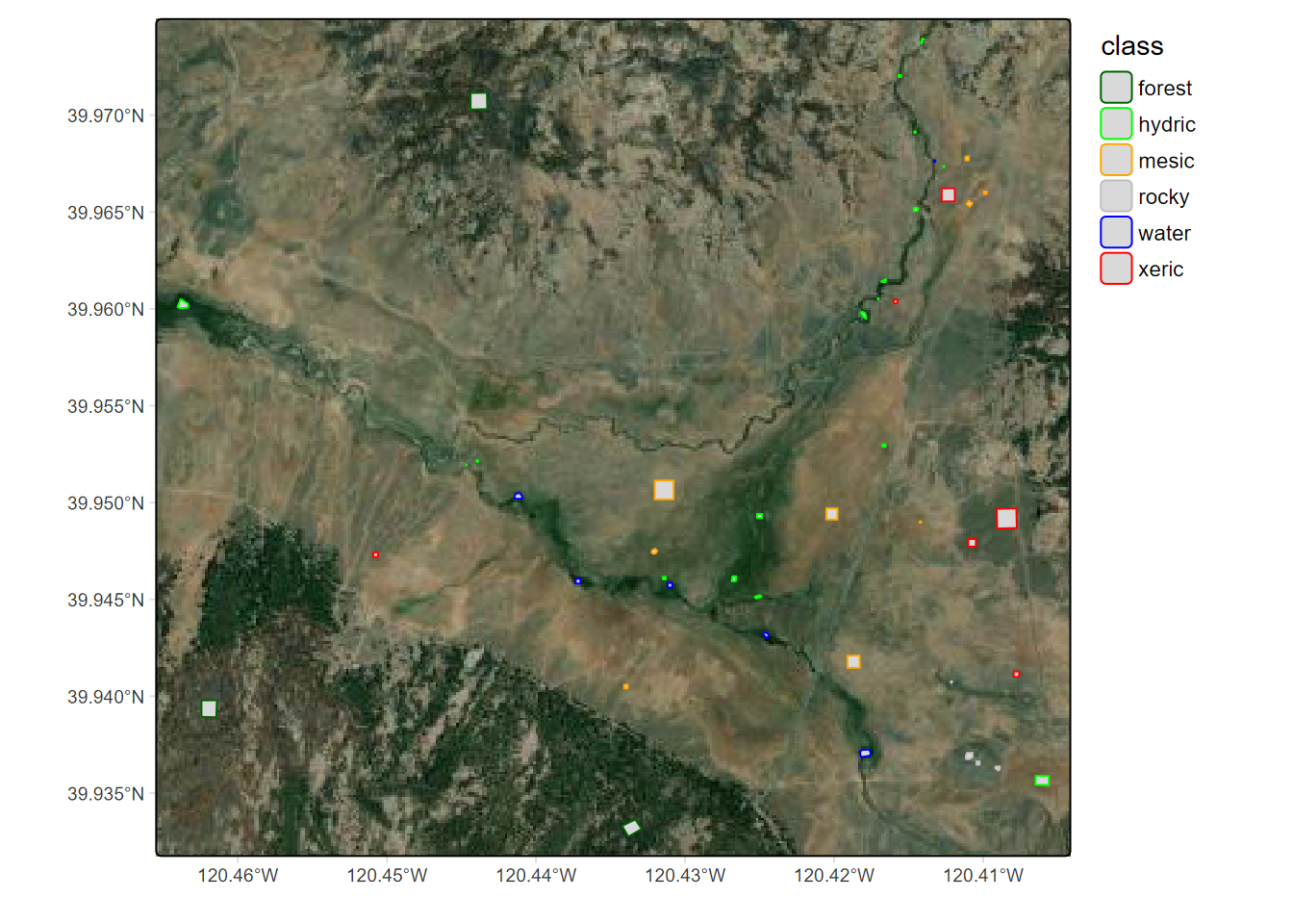 Training samples over imagery basemap