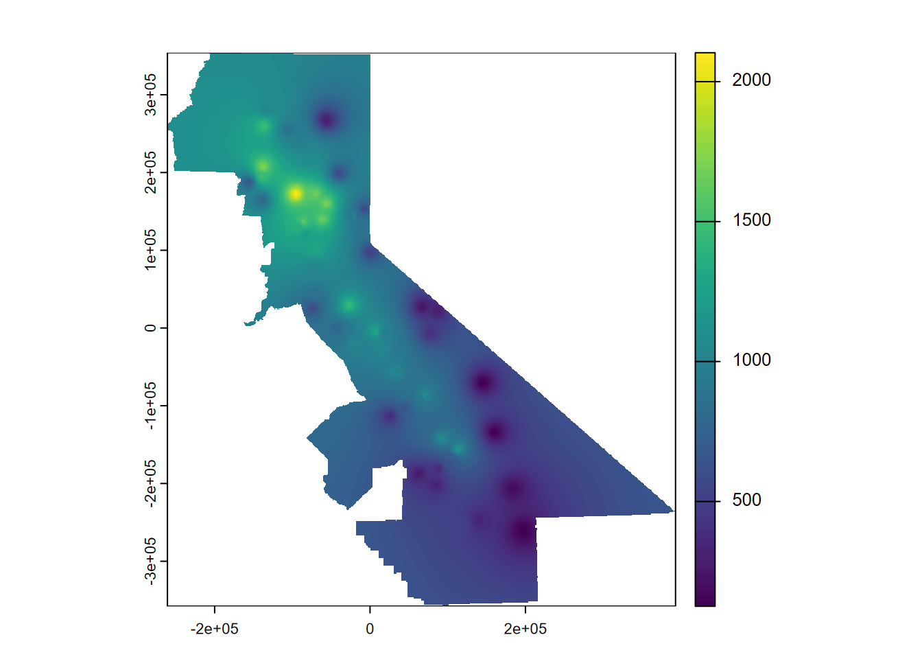 IDW interpolation, power = 2