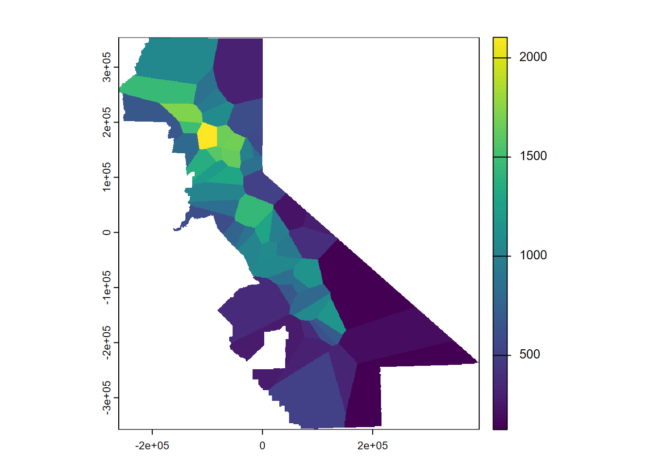Rasterized Voronoi polygons