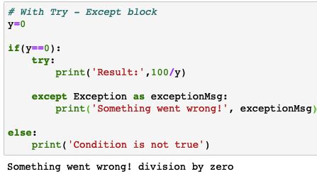 Trying and Excepting in Python