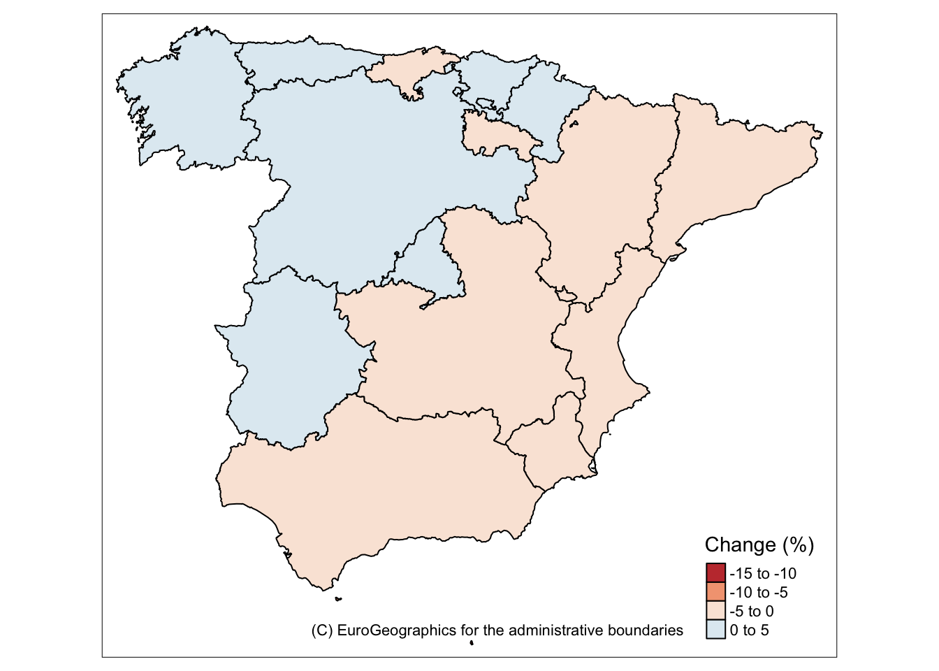 Household Income Change (\%, 2005-10) In Mainland Spain
