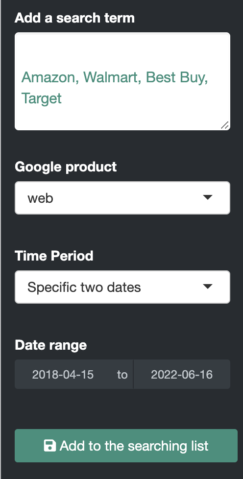 Google Specific Date - Interface UI