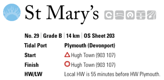 Extract from the excellent Pesda Press (https://www.pesdapress.com) guidebook to South West England. Notice that it tells us that high water at St. Mary’s will occur 55 minutes before high water at Plymouth.