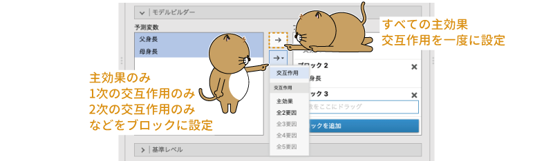 ボタンの役割の違い