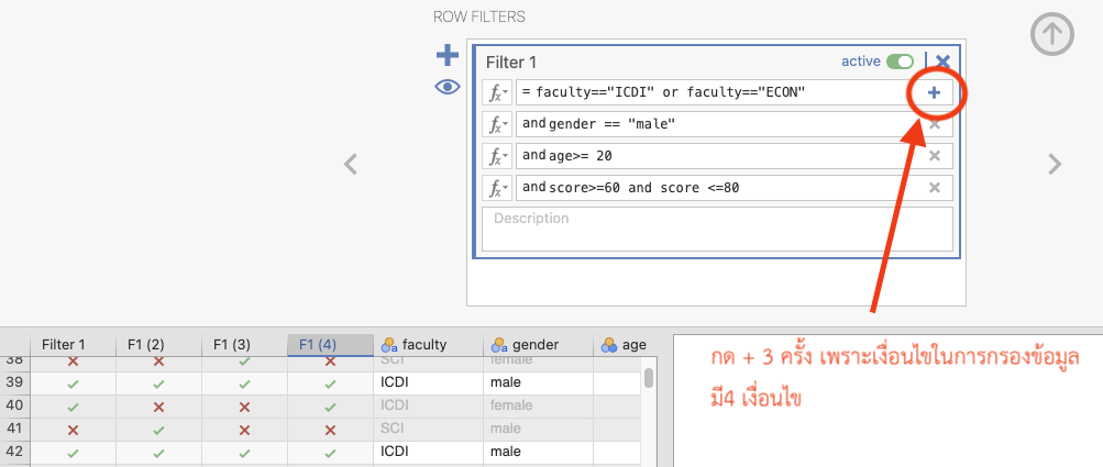 การกรองข้อมูลที่มีหลายเงื่อนไข
