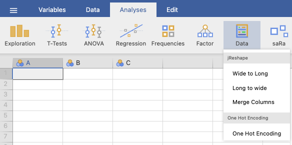 icon ชื่อ Data ของโมดูล One Hot Encoding