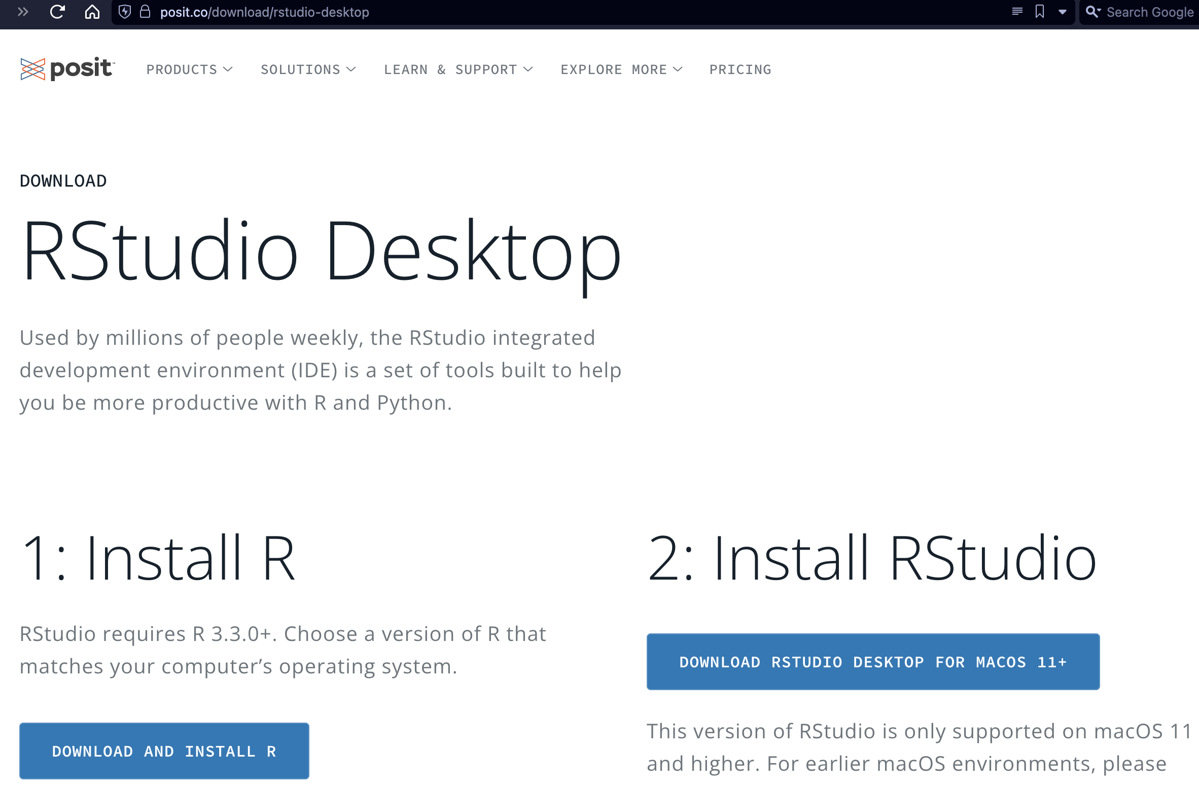 https://posit.co/download/RStudio-desktop/