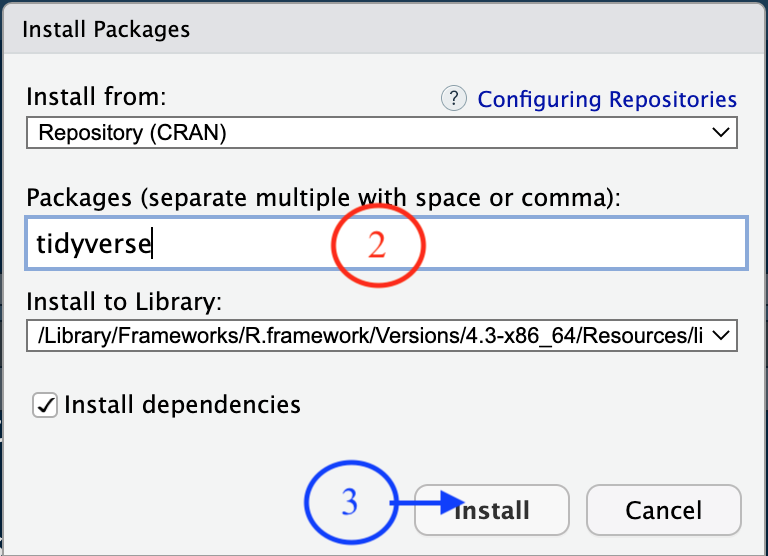 พิมพ์ชื่อชุดคำสั่งที่ต้องการ และเลือก Install