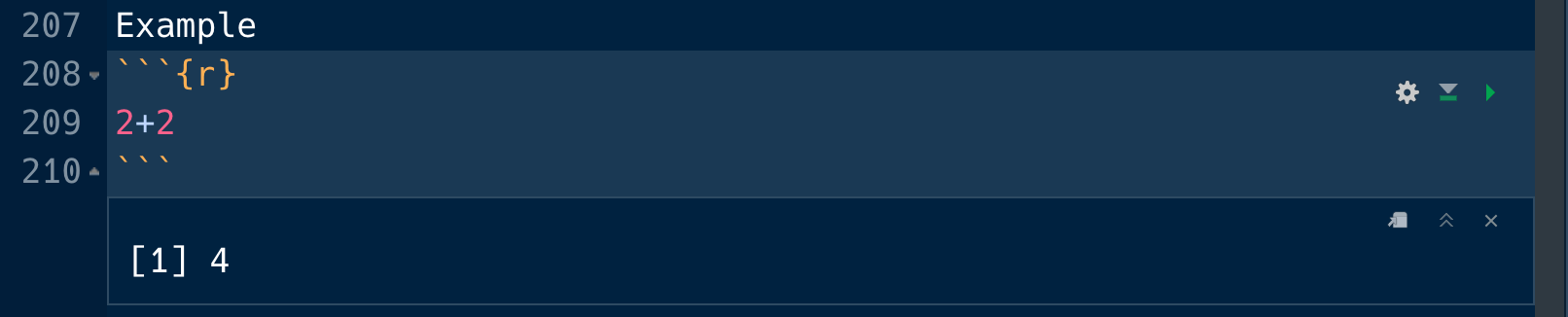 ตัวอย่างบล๊อกการคำนวณของอาร์มาร์คดาวน์