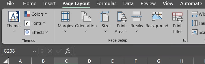 1) เลือกเมนู Page Layout